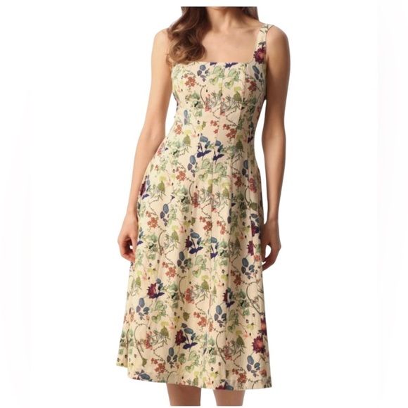 Christian Lacroix Dresses & Skirts - Christian Lacroix Cream Floral Midi Dress